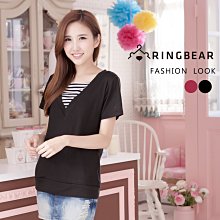 拼接條紋V領可反摺袖綁帶鬆緊長洋裝 《DA8374》 歷史價格詳細信息