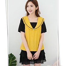 ╭＊加大尺碼＊╮61309.點點中袖假二件式上衣☆°42.46.50.54 歷史價格詳細信息