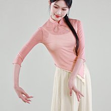 古典舞蹈服裝上衣彈力修身集訓服中國舞舞女練功服小v領套指 歷史價格詳細信息