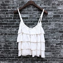 Maple麋鹿小舖 Abercrombie&Fitch ＊ A&F 白色細肩帶電繡上衣 ＊ ( 現貨L號 ) 歷史價格詳細信息