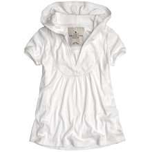 全新 AF A&F Abercrombie & Fitch 麋鹿 低領 U領 抽繩 連帽 短袖 運動衫 帽T 奶油色 S 歷史價格詳細信息