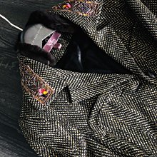 洋裝 小香風 復古粗花呢名媛氣質西服開衫外套高腰不規則短~~微微服飾 歷史價格詳細信息