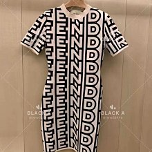 【BLACK A】FENDI 2023春夏新款 灰色雙面穿長版短袖針織連身裙 FF老花/素面 價格私訊 歷史價格詳細信息