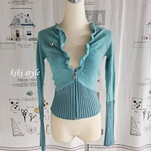 【KiKi】荷葉領格紋雪紡-女短袖襯衫 荷葉 藍 黃(二色/版型適中) 歷史價格詳細信息