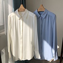 十年老店無分店????巴黎小時光????  喬妹同款韓國小眾rect*法式藍白條紋 清新優雅 簡約寬鬆長袖襯衫 go 歷史價格詳細信息