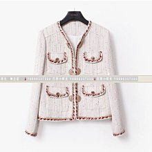 無分店 店長精選????巴黎小時光????  羊毛混紡小香風藍色外套 高級感氣質名媛 歷史價格詳細信息