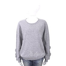 現貨熱銷-ALLUDE 100%羊毛灰色不修邊圓領長袖針織衫 1740216-06 歷史價格詳細信息