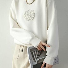 ????Angela????山茶花釘珠圓領太空棉衛衣女寬鬆百搭減齡白色上衣(231210) 價格比較,價格查詢,歷史價格詳細信息