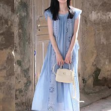 法式小飛袖白色碎花吊帶連衣裙子女夏季小個子初戀少女感小眾長裙 歷史價格詳細信息