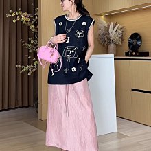 ????Angela????歐貨藏青色小眾設計刺繡麻料T恤上衣女夏季新款寬鬆百搭無袖(240702) 價格比較,價格查詢,歷史價格詳細信息