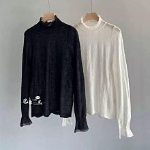 ✈️ 巴黎小時光 ✈️ 微涼夏日 由內而外的氣質 爽滑清透佩里斯刺繡後排扣翻領長袖襯衫     MU 歷史價格詳細信息