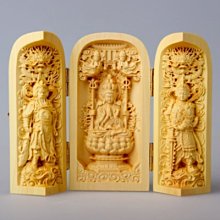 黃楊木佛龕三開盒 佛像三開盒 千手觀音 伽藍韋馱菩薩 佛像木雕 供奉裝飾擺件 價格比較,價格查詢,歷史價格詳細信息