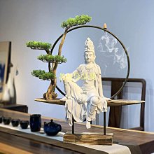 中式禪意擺件觀世音菩薩佛像陶瓷家用燈圈客廳供奉倒流 歷史價格詳細信息
