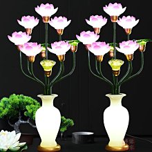 新款七彩蓮花燈菩薩供燈佛供奉長明燈led插電一對供佛燈荷花燈需要收據請下單備註x 歷史價格詳細信息