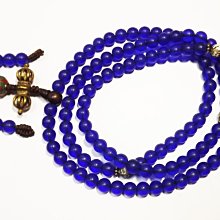 --藏寶寶藏--藍/黃琉璃隔銅片唸珠(6mm*108顆)+硨磲珊瑚綠松/銅飾--[一標一條] #556-8(1) 歷史價格詳細信息