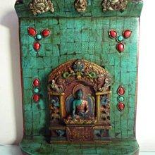 [ 廣緣 ] 密宗木雕加彩鑲綠松石釋迦牟尼佛佛龕  **可議價** 歷史價格詳細信息