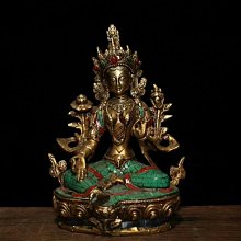 【藏寶古物】低價放閃~ 黃銅鎏金藏佛 【文殊菩薩】佛像 非常難得，高端大氣，器型厚重，形制端正，色澤雅緻 ‼ 歷史價格詳細信息