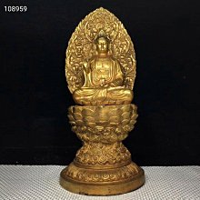 AAA1126  舊藏純銅鎏金佛像《藥師佛》一尊  鏨刻超漂亮 尺寸如圖，重1410克 歷史價格詳細信息