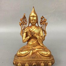 一1126  純銅鎏金【文殊菩薩】長21cm, 寬10.5cm, 高24cm重2394克 歷史價格詳細信息