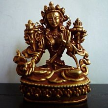 [ 廣緣-佛像 ] 銅鎏金四臂文殊菩薩 （不含底座） ** 可議價 ** 歷史價格詳細信息