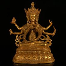 3.一0722880  善心結緣?稀有佛像 純銅鎏金 單堅護法 佛像，做工精美，尺寸如圖，重3.8公斤 歷史價格詳細信息