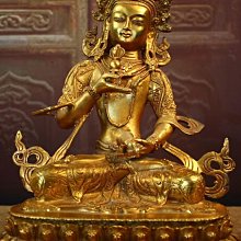 3.AAA0113600  純銅鎏金手工打造一尊『文殊菩薩』 高38寬26重8斤 歷史價格詳細信息