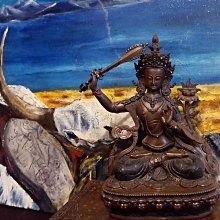 文殊菩薩尼泊爾進口手工鎏金佛像擺件純銅佛像1尺 歷史價格詳細信息