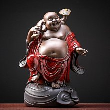 和風美物 招財彌勒佛 頂天彌勒佛 頂元寶彌勒佛 木雕擺件 花梨木（GA-4873） 歷史價格詳細信息