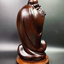 早期黑檀木雕 - 福（蝠）在眼前黑檀彌勒佛#51（木雕/藝術/古董/擺件/收藏/展示/佛像/神像/元寶/布袋) 歷史價格詳細信息