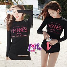 來福，C610泳衣運動黑色會妹妹學生二件式泳衣長袖泳衣游泳衣泳裝比基尼，售價880元 歷史價格詳細信息