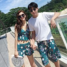泳裝 韓版荷葉印花性感露臍兩件式泳裝 情侶泳裝【O3466】（女裝）☆雙兒網 價格比較,價格查詢,歷史價格詳細信息