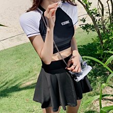 泳衣女新款韓國ins千鳥格溫泉保守分體比基尼平角顯瘦遮肚 泳裝 歷史價格詳細信息