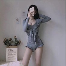 泳衣女 ins風千鳥格連體三角比基尼性感小胸集中顯瘦遮肚溫泉泳裝 歷史價格詳細信息