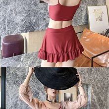 泳衣女新款韓國ins千鳥格溫泉保守分體比基尼平角顯瘦遮肚 泳裝 歷史價格詳細信息