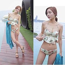 Bikini泳衣╭☆°安可小舖＊藍白長袖外套時尚運動休閑泳衣三件式游泳衣比基尼泳裝，售價980元 歷史價格詳細信息