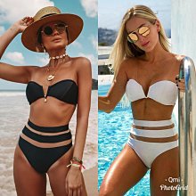 Qmi 歐美外貿鏤空鏈條bikini紗裙透視三角泳裝 性感比基尼 歷史價格詳細信息