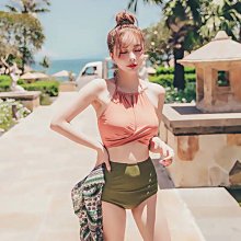 Qmi 韓國夏季新款高腰單肩白色小香風分體比基尼泳衣 歷史價格詳細信息