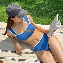 2024新款bikini沙灘套裝純色掛脖比基尼沙灘裙比基尼分體泳衣 歷史價格詳細信息