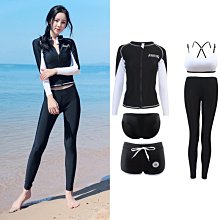 Qmi 韓國時尚新款分體長袖帽衫+平角褲兩件套顯瘦防曬泳衣 UPF50 歷史價格詳細信息