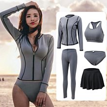 韓國潛水服女分體長袖泳衣保守顯瘦防嗮速乾沖浪浮潛服水母衣套裝 歷史價格詳細信息