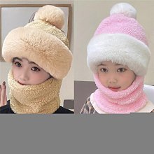 兒童帽子圍脖兩件套秋冬防風保暖加絨護耳卡通可愛寶寶圍巾DRMZ08 歷史價格詳細信息