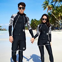 韓版情侶泳衣 三件式/五件式 長袖防晒 女生男生 衝浪衣 玩水泡溫泉度假潛水服 歷史價格詳細信息
