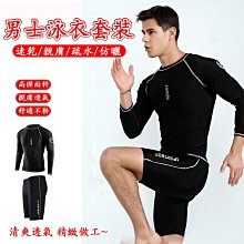 男泳衣泳褲套裝分體速幹防曬短袖五分褲泳衣訓練教練遊泳館可 歷史價格詳細信息