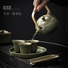 紫砂壺 陶瓷茶壺泡茶家用功夫茶具日式提梁壺一壺兩杯黑陶泡茶壺過濾單壺 歷史價格詳細信息