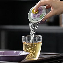 陶川 純手繪紫色花口品茗杯輕奢復古主人杯陶瓷功夫茶具單杯茶杯 歷史價格詳細信息