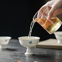 陶川 純手繪紫色花口品茗杯輕奢復古主人杯陶瓷功夫茶具單杯茶杯 歷史價格詳細信息