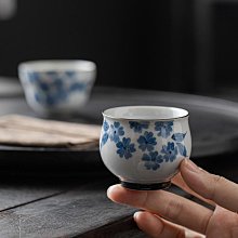 陶川 純手繪紫色花口品茗杯輕奢復古主人杯陶瓷功夫茶具單杯茶杯 歷史價格詳細信息