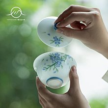 陶川 手繪蝴蝶蘭羊脂玉三才蓋碗白瓷泡茶碗家用小號單個功夫茶具 歷史價格詳細信息