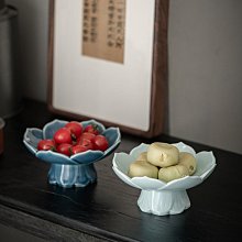 中式高腳茶點盤 陶瓷點心盤 粗陶窯水果盤 乾果碗陶瓷托盤 點心盤 小菜高足盤-滿599免運 歷史價格詳細信息