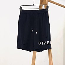 「嘎小姐的店」GVC - 2024/7月新款* 褲腳立體刺繡字母logo標鬆緊腰圍棉短褲 - 黑/白 - 沒有尺寸表 歷史價格詳細信息